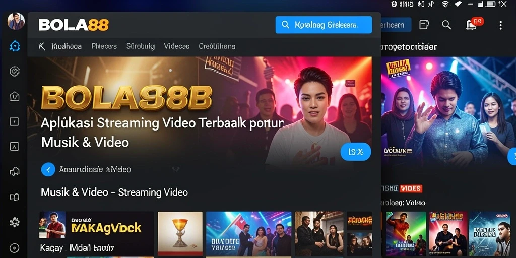 Antarmuka aplikasi <strong>BOLA88</strong> yang sederhana dan intuitif untuk streaming video.