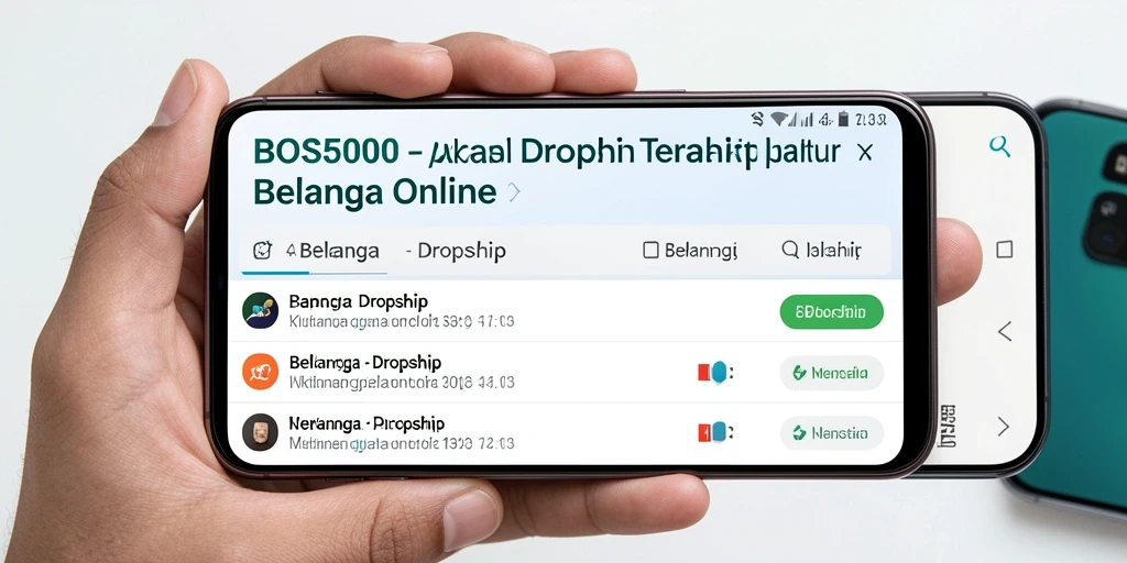 Tampilan antarmuka aplikasi BOS5000 dengan fitur dropship yang user-friendly.
