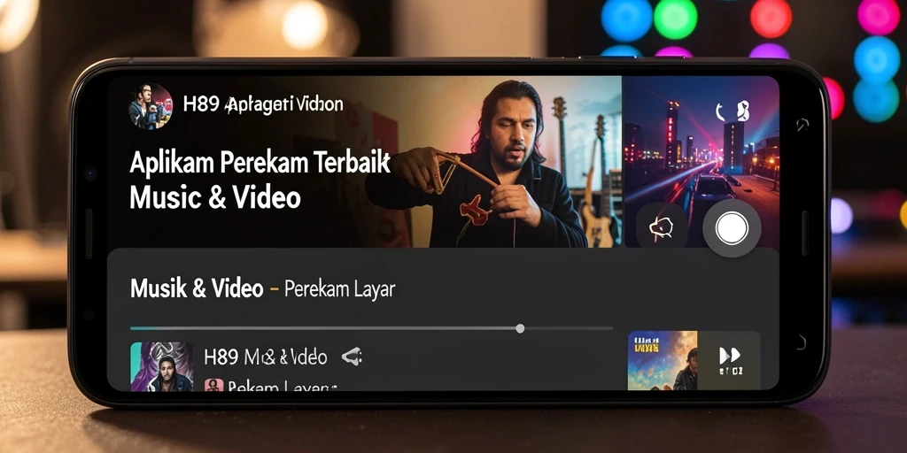 Tampilan antarmuka H89 saat merekam layar dengan fitur lengkap.