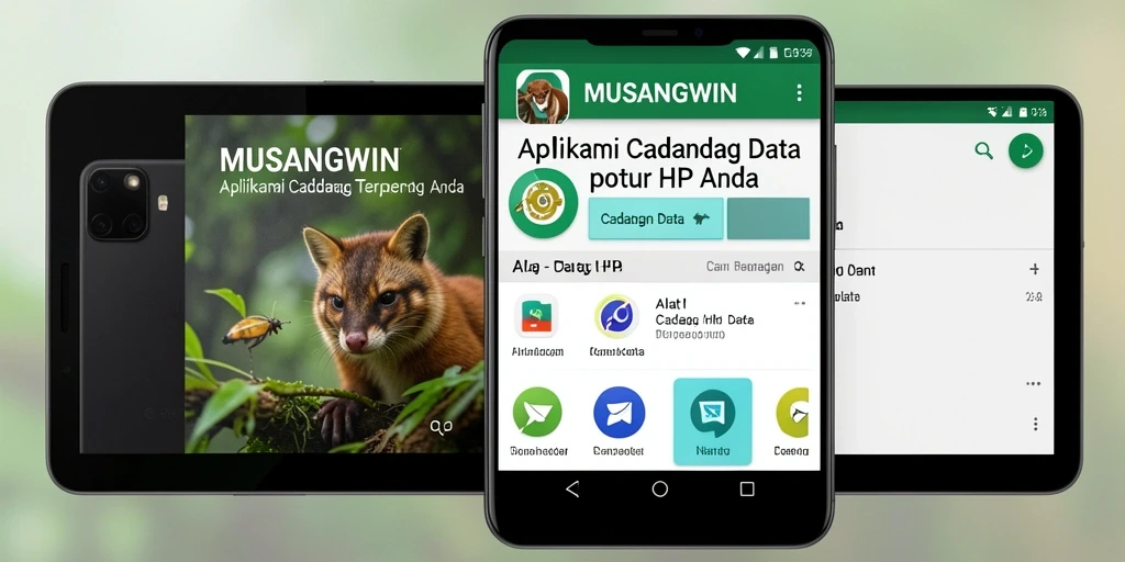 Tampilan antarmuka utama MUSANGWIN untuk cadangan data.