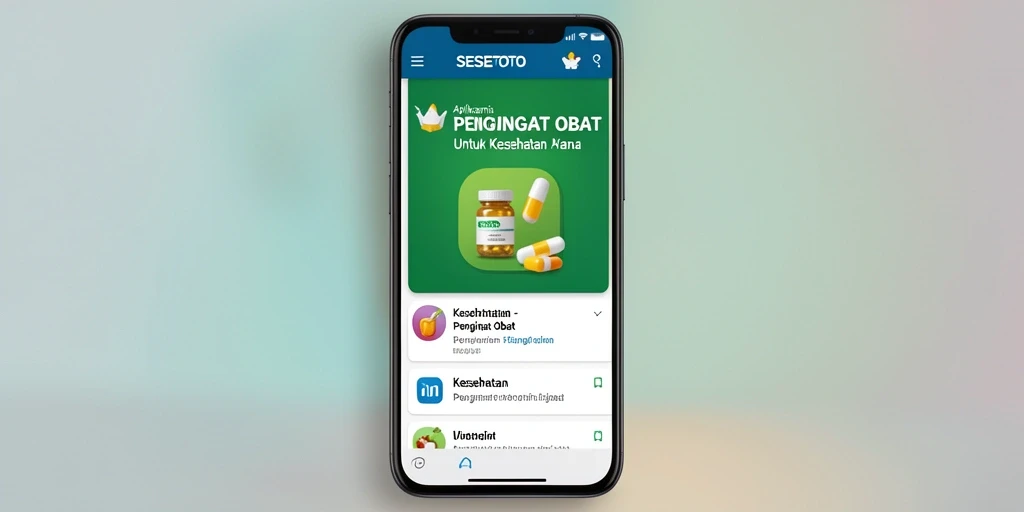 Antarmuka pengguna SESETOTO yang intuitif dan mudah digunakan untuk pengingat obat.