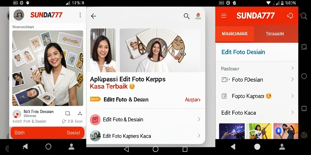 Antarmuka SUNDA777 yang menarik dan fungsi Edit Foto Kertas Kaca.