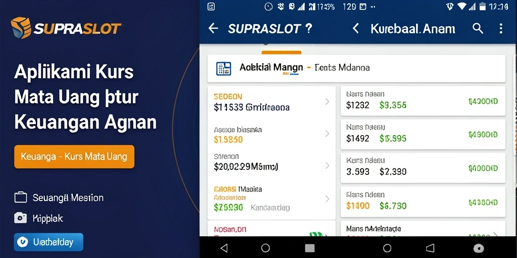 Antarmuka SUPRASLOT yang menunjukkan kurs mata uang secara real-time.